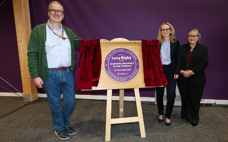 Lucy Rigby, Economic Secretary, at Atom Bank new headquarters