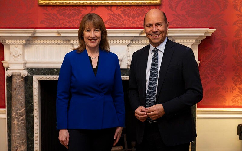 Rachel Reeves and Andrea Rossi, CEO of M&G