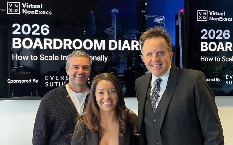 Dominique Dempsey and Gary Cain, of VirtualNonExecs, with Chris Maguire, BusinessCloud.