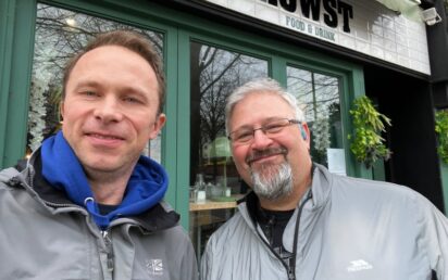 Chris Dymond of Sheffield Digital, right, with Jonathan Symcox