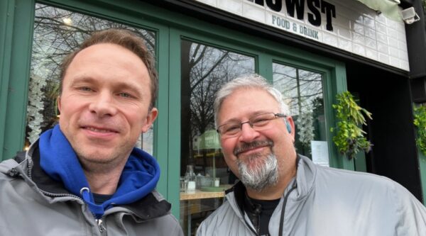 Chris Dymond of Sheffield Digital, right, with Jonathan Symcox