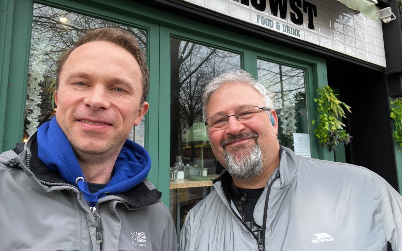 Chris Dymond of Sheffield Digital, right, with Jonathan Symcox