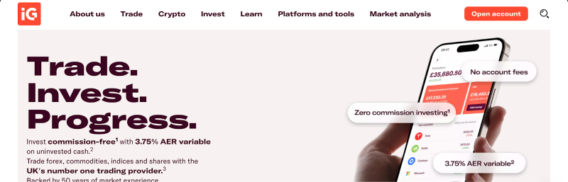 IG official website screenshot