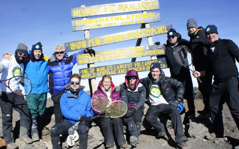 Paul James and family play tennis on Mt. Kilimanjaro in 2017