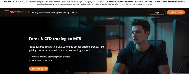 TIOmarkets official website screenshot