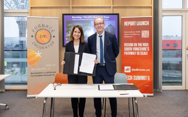 Technology Secretary Liz Kendall with Councillor Sir Stephen Houghton CBE, leader of Barnsley Council
