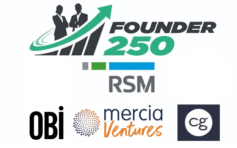 Founder 250 logo with four sponsors