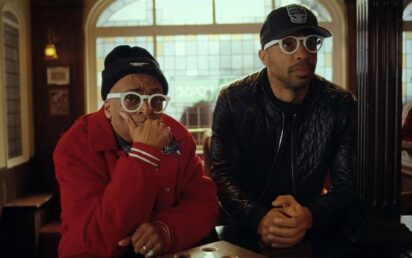 Spike Lee with Arsenal legend Thierry Henry