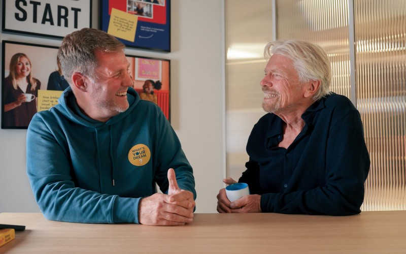 Simon Squibb and Sir Richard Branson. Credit - Virgin
