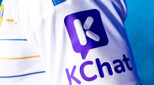KChat on Leeds United shirt