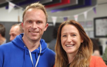BusinessCloud editor Jonathan Symcox with Deb Hetheington, director of Leeds Digital Festival