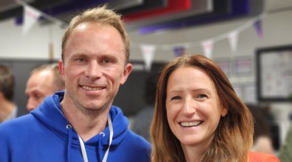 BusinessCloud editor Jonathan Symcox with Deb Hetheington, director of Leeds Digital Festival