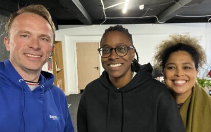 Aiwan Obinyan and Dr Tamanda Walker of AiAi Studios meet BusinessCloud editor Jonathan Symcox for Founder Friday