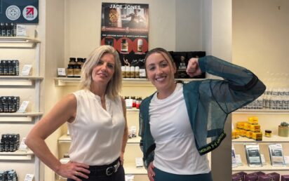 Jade Jones OBE in HempWell shop
